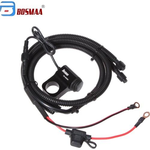 Bosmaa 12V Motorcycle LED light switch wire Group harness ATV Handlebar On -Off Switch For Spotlight Fog Light