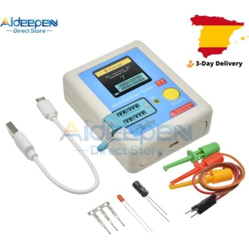 LCR-T7 T7 Transistor Tester TFT Diode Triode Capacitance Meter LCR ESR Meter NPN PNP MOSFET IR Multifunction Tester Multimeter
