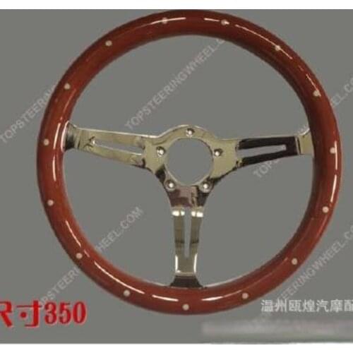 Automobile Refitting Nanmu with rivets Size 350mm Universal Steering Wheel