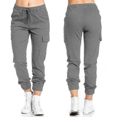 Women Pants Casual Pocket Solid Casual Trousers Cargo Pants Female Street Simple Straight Vintage Long Pants