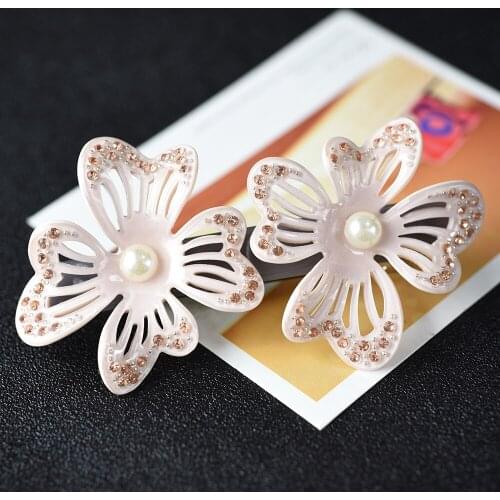Women headwear cute flower hait clip for girls fashion hollow vintage hair barrette rhinestone hair accessories for women