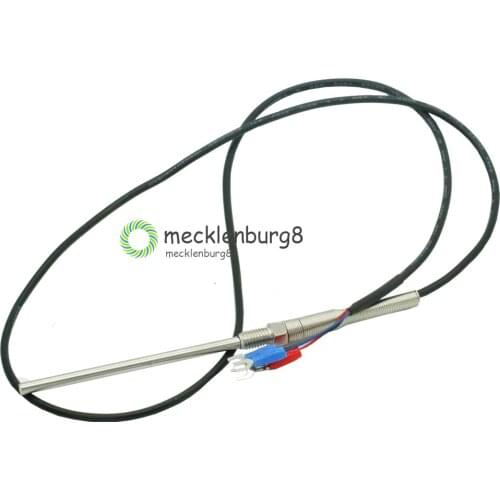 1 meter heat resistant cable PT100 RTD with 6mm filament temperature sensor 0 ~ 500 degrees Celsius