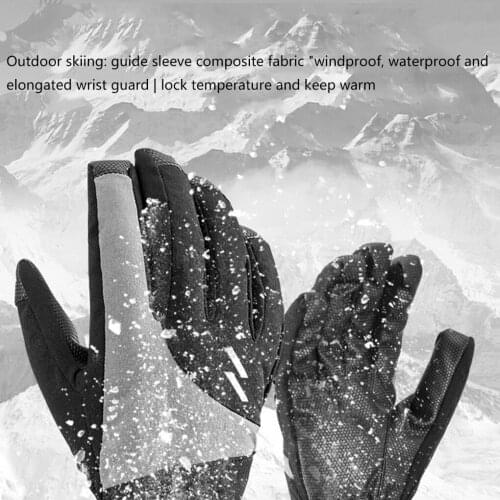 1 Pair Thickened Winter Skiing Cycling Sports Gloves Warm Keeping Waterproof Women Men Outdoor Gloves