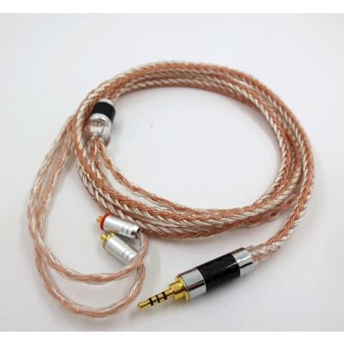 16 core silver plated hybrid MMCX audio cable for SHURE SE535 N3AP Headphones Upgrade 4.4mm Balanced Plug for HiFi headphone