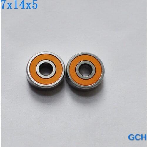 FOR RAVEN/MITCHELL/ALVEY/SHIMANO 2PCS 7X14X5mm 2OS CB ABEC7 Stainless Steel Hybrid Ceramic Fishing Reel Bearings By GCH
