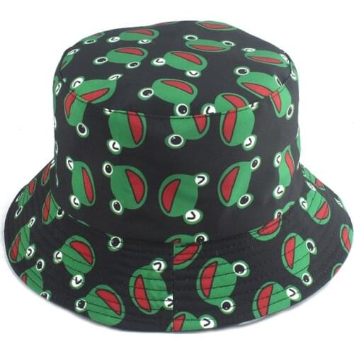2021 New Cute Frog Bucket Hat For Women Men Panama Summer Outdoor Reversible Fishing Cap Cartoon Froggy Hat