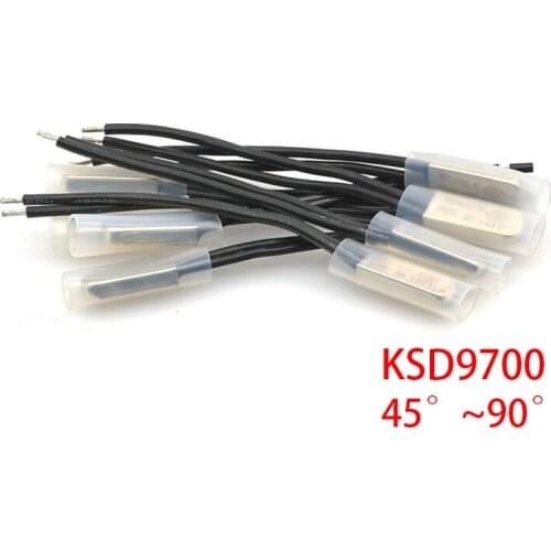 5pcs KSD9700 250V 5A 45~90 Degree Temperature Switch Bimetal Disc Normal Close Closed Thermostat Thermal