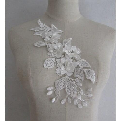 White Beautiful Embroidery Flower Venise Lace Applique Trim Lace collar Fabric Sewing Supplies craft Decoration Neckline Flower