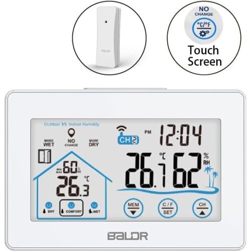 LCD Digital Wireless Indoor Thermometer Hygrometer ℃/℉ Temperature Humidity Meter With Max Min Value Display Transmitter