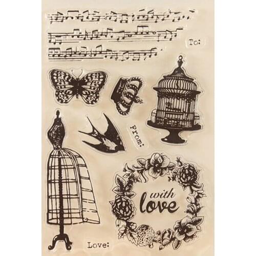 DIY Scrapbooking Stamping Albums Wreath Music Stamp/Seal Transparent Silicone Lace love Seal/Stamp Decorative Sheets Arts Crafts