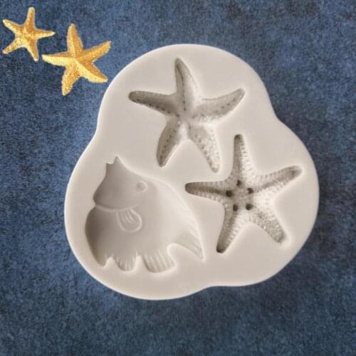 Starfish Clown Fish Molding Mold Cake Chocolate Fondant Decoration Tool Kitchen Baking Mould A1474