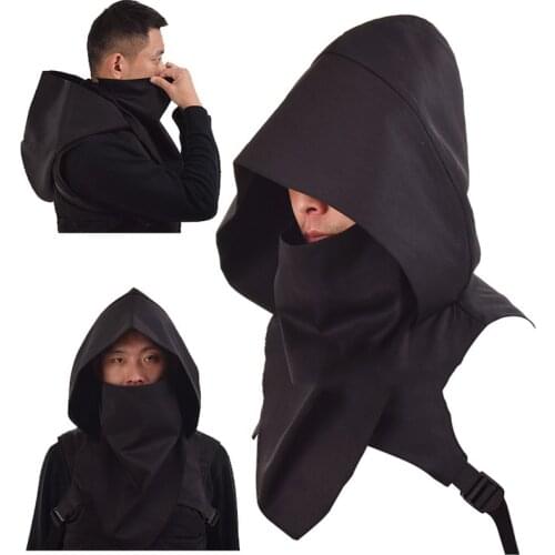 Halloween Women Huntress Medieval Cosplay Costumes Men Cowl Carnival Hooded Crop Pirates Bandage Vest Clothing Party DWY3691