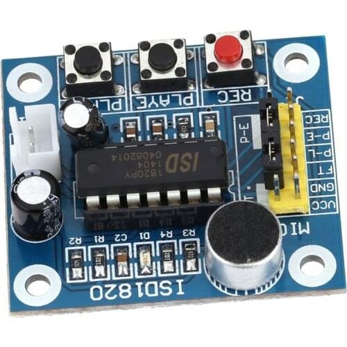 ISD1820 Sound Voice Recording Playback module with mini - sound audio speakers REC button RLAYE keys With looping, jog playback
