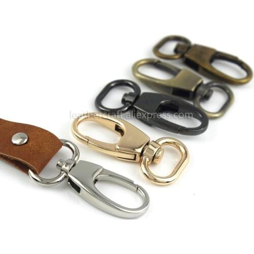 1pcs Metal Snap Hook Trigger Clips Buckles Oval Ring for Leather Strap/ Belt Keychain Webbing Pet Leash Hooks 5 Colors