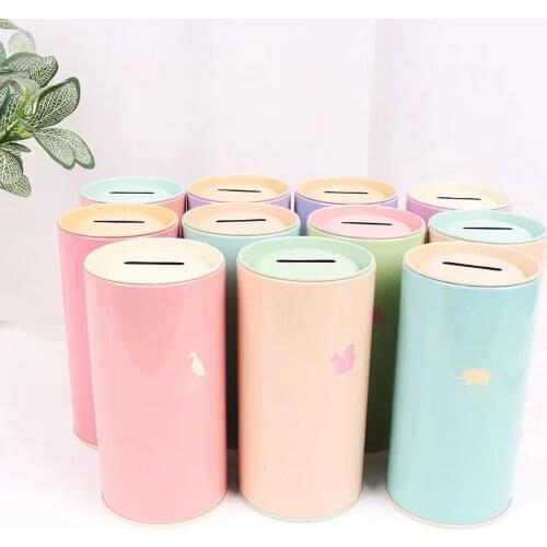 Cute Cartoons Metal Piggy Bank Can be Stored and Taken Out Coin Storage Box Bedroom Study Home Piggy Bank Desktop Ornaments