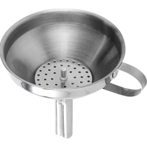Stainless Steel Funnel Kitchen Oil Liquid Funnel Metal Funnel with Detachable Filter Wide Mouth Funnel for Canning Kitchen Tools