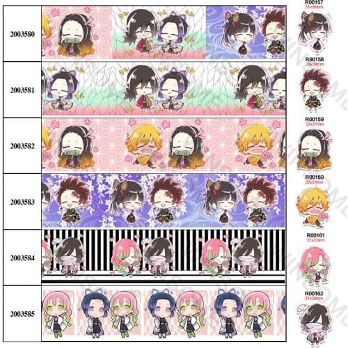 New 10yards Japanese cartoon character printed grosgrain ribbon,planar resins 30 pcs