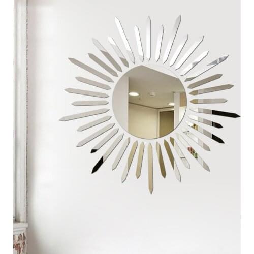 2021 New Sun Mirror Wall Sticker DIY Sunshine TV Background Acrylic Mirror Stickers For Living Room Home Art Decal Decor