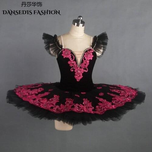 Newest Black+Pink Classical Platter Ballet Tutu,Women/Child Professional Stage Costume,Ballerina Concert Competition Dance Dress
