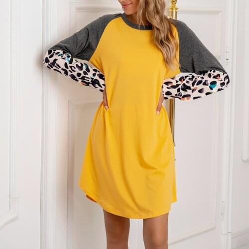 Autumn Loose Nightie Pajamas for Women Long Sleeve Sexy Leopard Print Night Dress Female Home Clothes Nightwear Oversize S-5XL