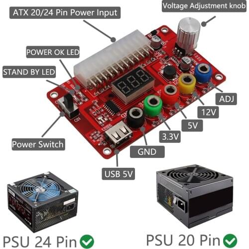 ATX Power Supply Breakout Board and Acrylic Case Kit