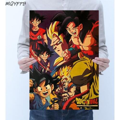 Anime A collection of characters Kraft Paper Poster Home Room Decoration Painting Core 50.5x35cm
