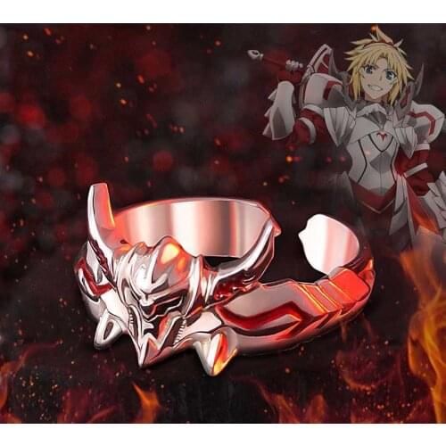 Manga Fate Apocrypha Mordred Mask Anime Adjustable 925 Sterling Silver Ring #8 Cosplay New Hot