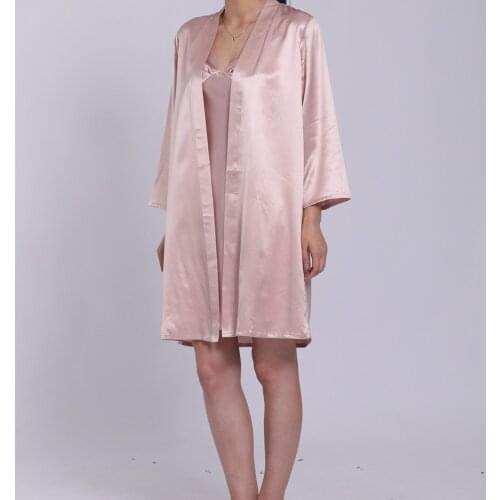 Silk Sleep Wear 100% Pure Silk Night Robe And Dress 19MM Or 22MM Fashion Style Free Shipping World Wide