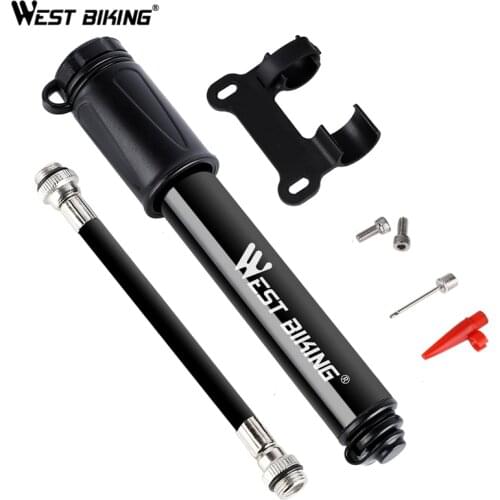 WEST BIKING Bicycle Pump Mini Portable MTB Road Bike Pump Cycling Inflator Presta Schrader Valve Hose Pumps Bicycle Accessories