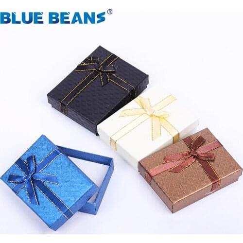 Jewelry organizer Bow box Engagement Ring For Earrings Necklace Bracelet Display Box Gift Holder red white navy wholesale