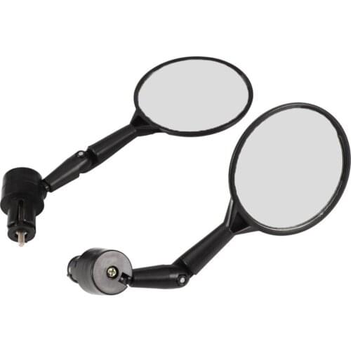 1 Pairs Universal Motorcycle Mirror Black Handle Bar End Black Rearview Side Mirrors MTB Bike Accessories