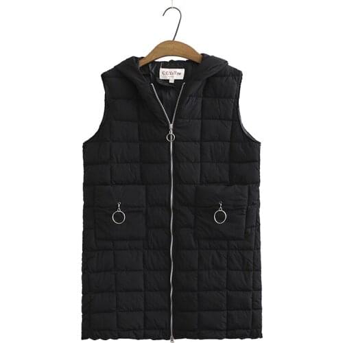 Women Sleeveless Vests Winter Warm New Loose Down Cotton Hand Stuffed Sustans mid-length Vest Jacket