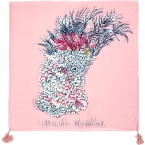 2021 New Fashion Cotton Parrot Print Tassel Scarves Shawls Women Long Flower Beach Head Wrap Hijab Free Shipping