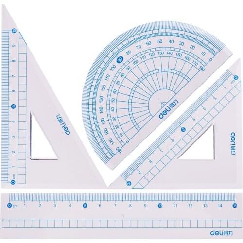 1set 71960 student stationery sleeve plastic transparent straight ruler triangulation test