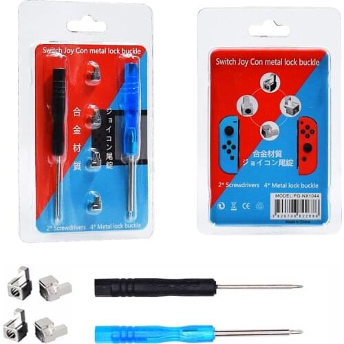 4 Pcs Metal Lock Buckle With Opening Tool For Nintendo Switch Joy-con NS JOY CON Repair Parts with Screwdrivers Tool Kit