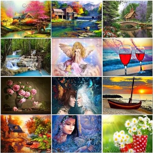 5D Diamond Painting Landscape Character Flower Diy Diamond Embroidery Mosaic Kit Home Decoration Pattern Handmade New Year Gift