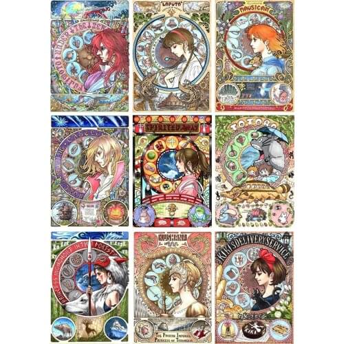 5D DIY Full Round Diamond Painting Miyazaki Hayao Anime Girl Cross Stitch 3D Embroidery Rhinestone Mosaic Home Decor Art Y1787