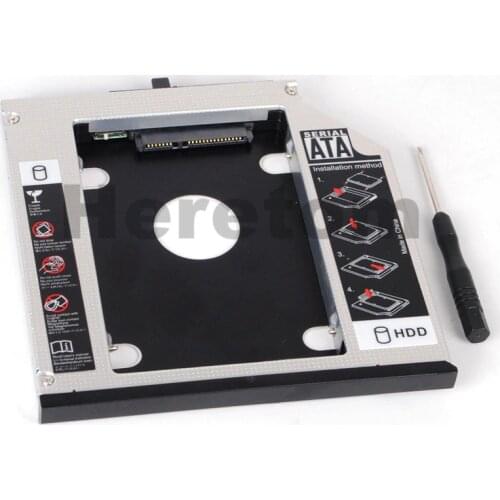 Aluminum 2nd HDD Caddy 12.7mm SATA 3.0 for 2.5'' SSD Case HDD Enclosure for Lenovo ThinkPad T420 T430 T520 T530 DVD-ROM