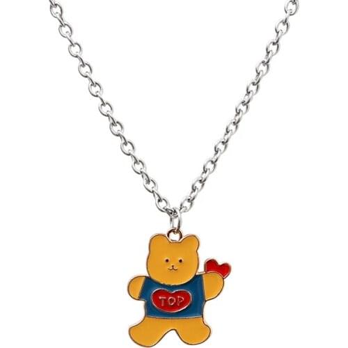Custom Brooch Little bear Hanging Chain nacklace lapel pin for girls mother gift girfriend can be customized with your logo