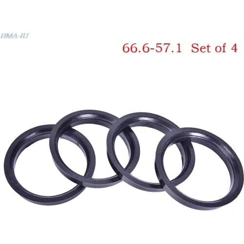 1 Set 4 Hub Centric Rings Car Wheel Bore Center Collar 66.6-57.1mm For CARS