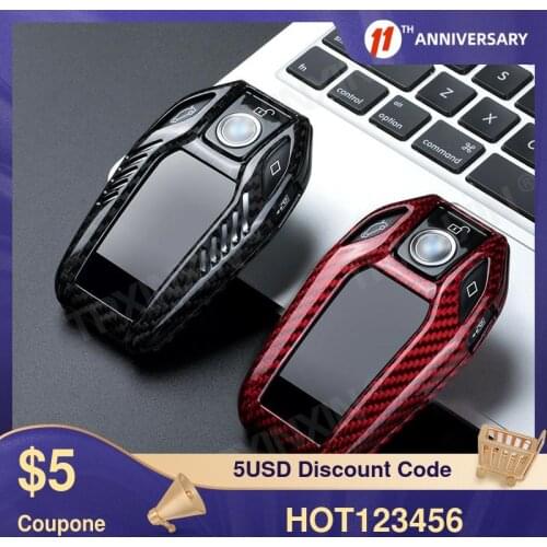 Carbon Fiber TPU Car Key Cover Case Protective Shell For BMW 5 Series G30 with Key Car Styling Accessories