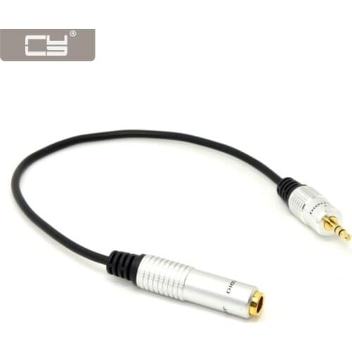 CY 20cm Audio Aux 6.35mm 1/4" Female to 3.5mm 1/8" Male Stereo Headphone Plug Adapter Converter Cable