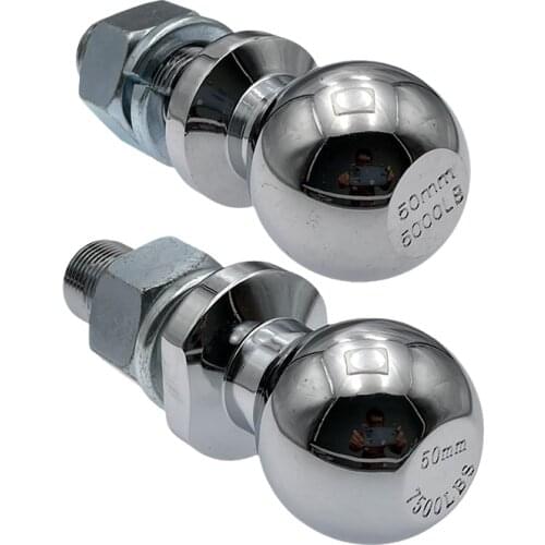 Chrome Tow Ball 50mm, 1" shank dia. Trailer Hitch Towball Capacity 5000lbs, trailer parts,trailer coupling hitch towball
