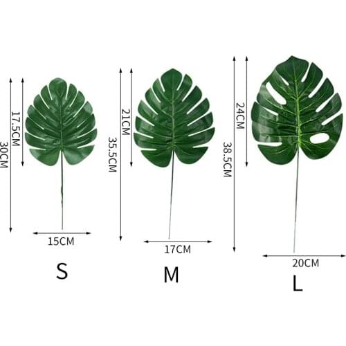 Simulation Plant Photography Family Decoration Family Garden 2Pcs/lot Green Artificial Leaves Monstera