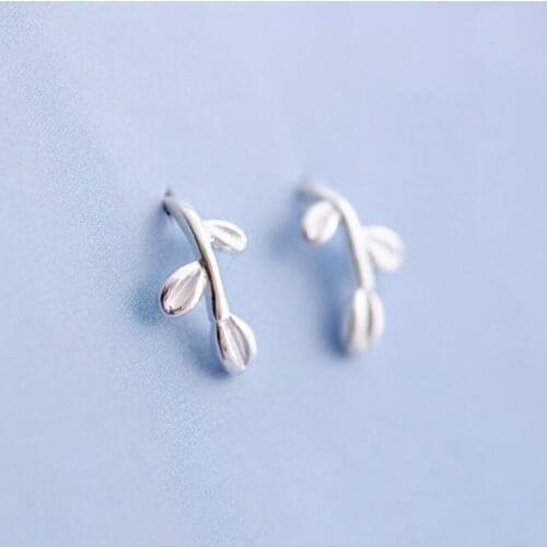 Korean Version Of Fashion 925 Sterling Silver Jewelry Minimalist Fresh Small Tree Branches Female Earrings SE165