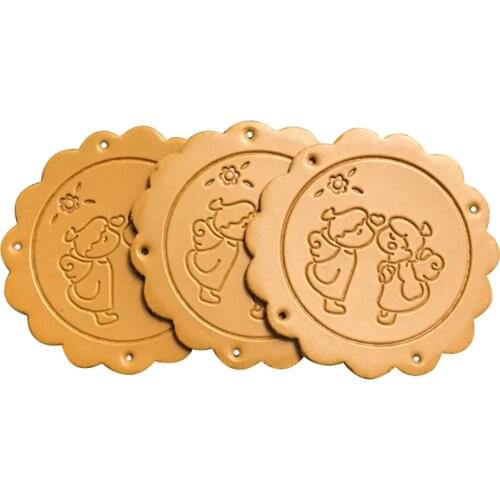 48Pcs/Lot Love Angels Hand Made Leather Labels For Lover Gift Tags Free Style Sewing Tag For Clothing Gift Leather Label