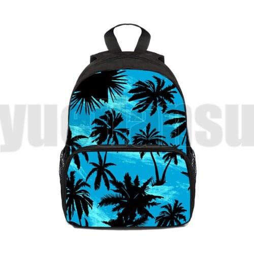 12/16 Inch Mini Bag 3D Printed Hawaii Style Backpack Children Anime Bag Cute Flower Kids Cartoon Hawaii Backpack Kindergarten