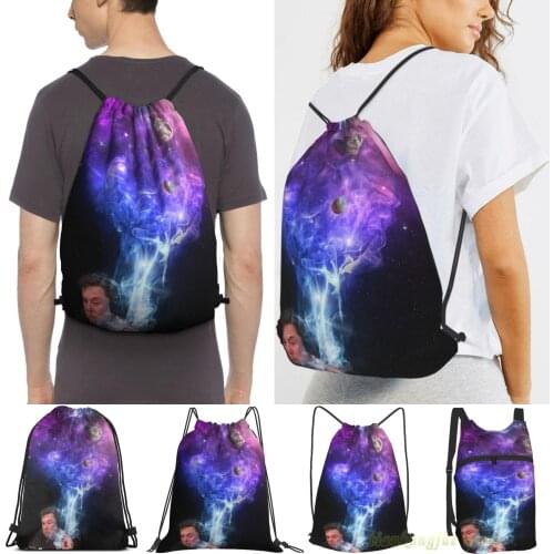 Elon Musk Smoking Space Dust Men Outdoor Travel Gym Bag Waterproof Drawstring Backpack Women Fitness Swimming Bag