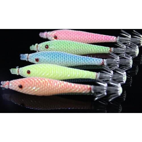 New Arrival 5Pcs Sea Fishing Lure Luminous Squid Soft Baits Fake Lures squid hook squid jigs Pesca Fishing Tackle Set