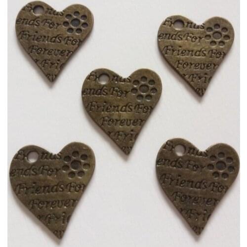 Wholesale 50pcs 23x24mm Vintage Heart-Shaped Charms Fit Making Necklace/Bracelet/Earrings Fashion Diy Jewelry Accessories